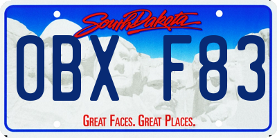 SD license plate 0BXF83