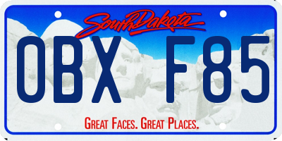 SD license plate 0BXF85