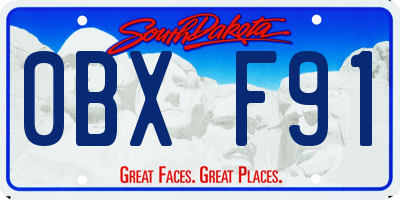 SD license plate 0BXF91