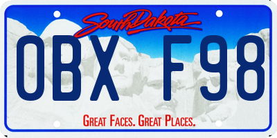 SD license plate 0BXF98