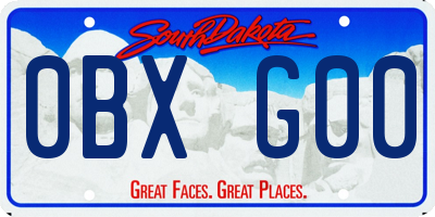 SD license plate 0BXG00