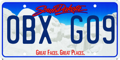 SD license plate 0BXG09