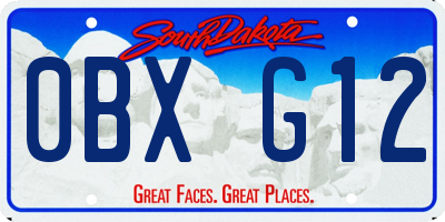 SD license plate 0BXG12
