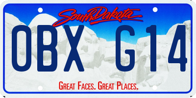 SD license plate 0BXG14