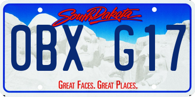 SD license plate 0BXG17