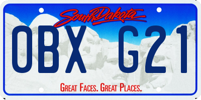 SD license plate 0BXG21