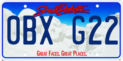 SD license plate 0BXG22
