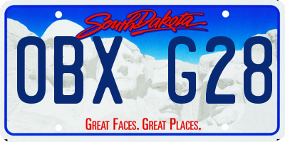 SD license plate 0BXG28