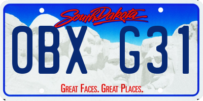 SD license plate 0BXG31