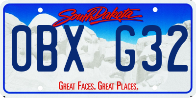 SD license plate 0BXG32