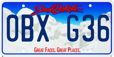 SD license plate 0BXG36
