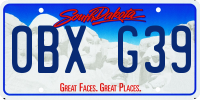 SD license plate 0BXG39