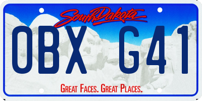 SD license plate 0BXG41