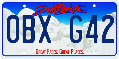 SD license plate 0BXG42