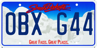 SD license plate 0BXG44