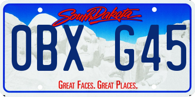 SD license plate 0BXG45