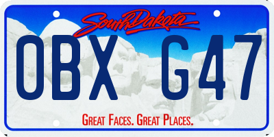 SD license plate 0BXG47