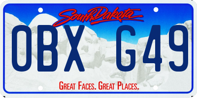 SD license plate 0BXG49