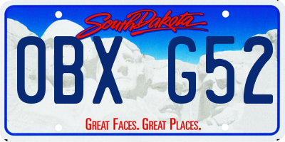 SD license plate 0BXG52