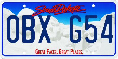 SD license plate 0BXG54