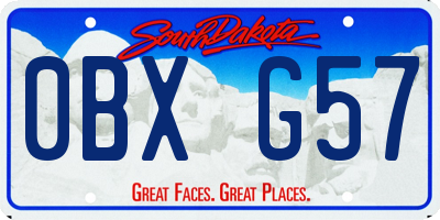 SD license plate 0BXG57