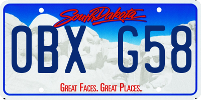 SD license plate 0BXG58