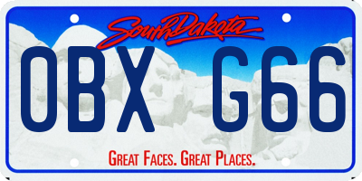 SD license plate 0BXG66