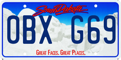 SD license plate 0BXG69