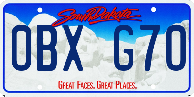SD license plate 0BXG70