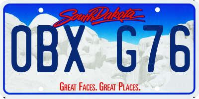 SD license plate 0BXG76