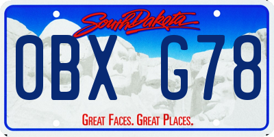SD license plate 0BXG78