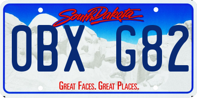 SD license plate 0BXG82