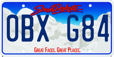 SD license plate 0BXG84
