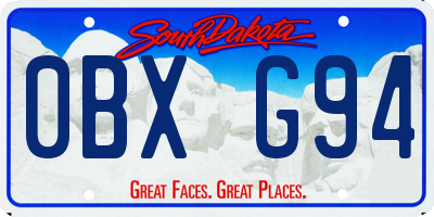 SD license plate 0BXG94