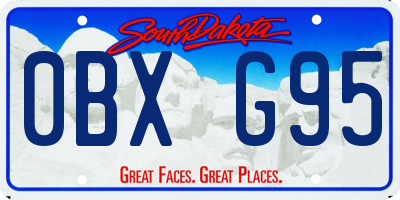 SD license plate 0BXG95