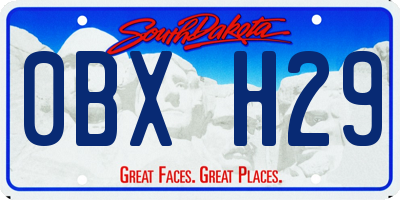 SD license plate 0BXH29
