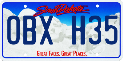 SD license plate 0BXH35