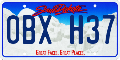 SD license plate 0BXH37