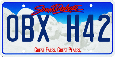SD license plate 0BXH42