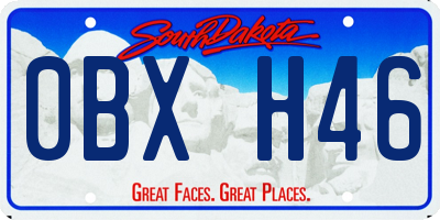 SD license plate 0BXH46