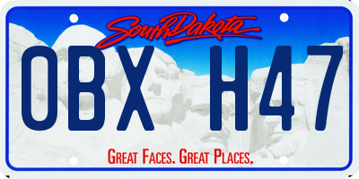 SD license plate 0BXH47