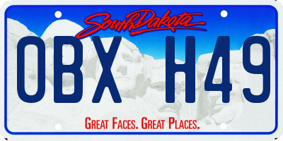 SD license plate 0BXH49