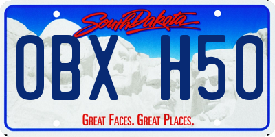 SD license plate 0BXH50