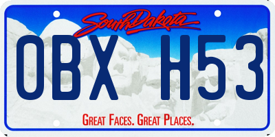 SD license plate 0BXH53