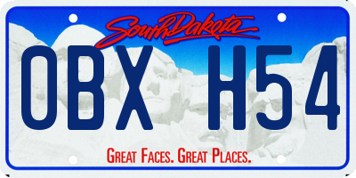 SD license plate 0BXH54