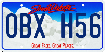 SD license plate 0BXH56
