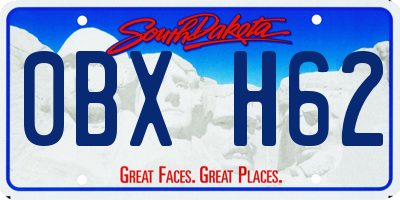 SD license plate 0BXH62