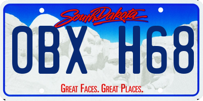 SD license plate 0BXH68