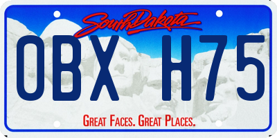 SD license plate 0BXH75