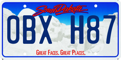 SD license plate 0BXH87